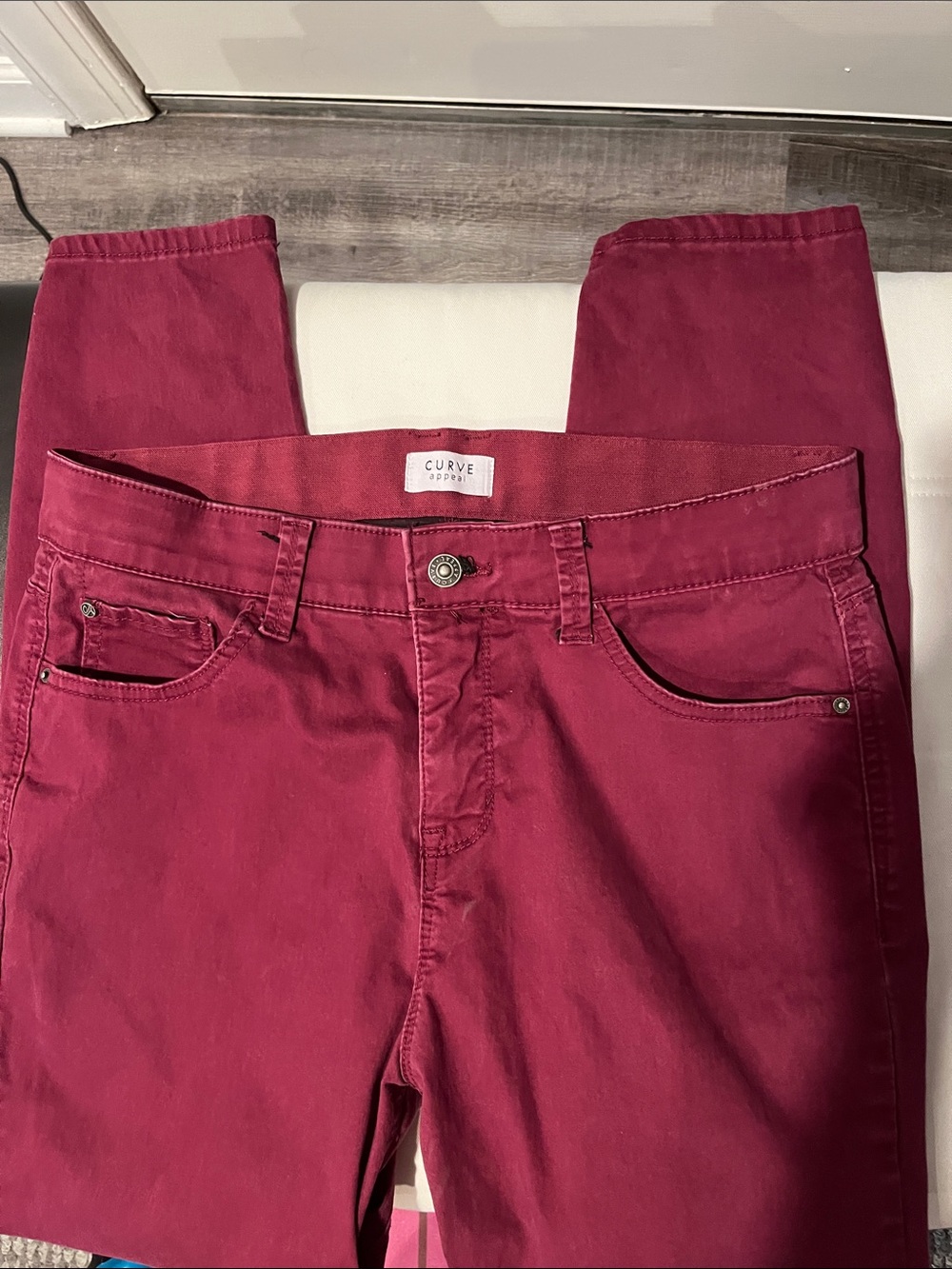 Curve Apparel Wine-Red Skinny Jeans